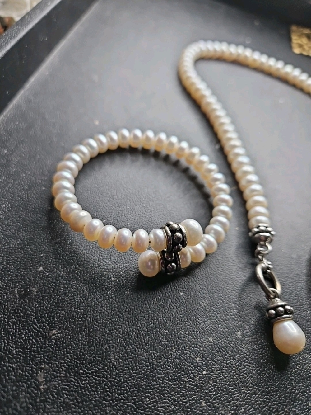Honora Rondelle Pearl & Sterling Silver Toggle Necklace & Bypass Bracelet Set - Picture 7 of 15